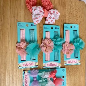 🎀3 packs & 1 single ~Girls hair bows & headbands 🎀 Scunci 🎀